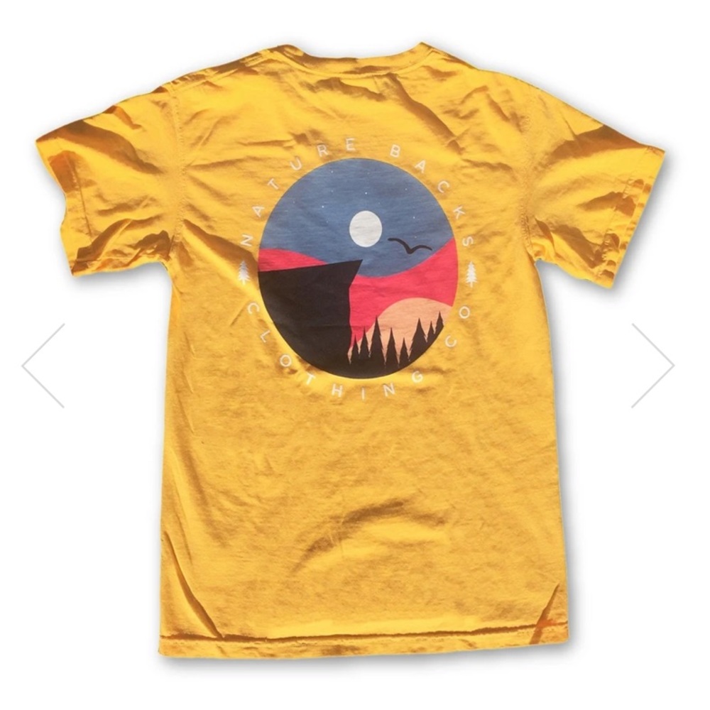 Nature Backs yellow t-shirt size L Large